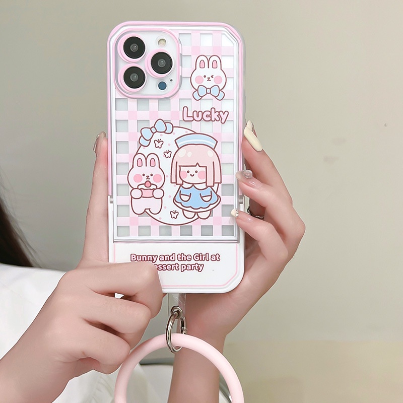 Ốp lưng iphoneỐp Điện Thoại  Kèm Giá Đỡ Tàng Hình Họa Tiết Hoạt Hình Dễ Thương Cho iphone 14 / 13Pro 12 / xs / 6 / 7 / 8PLUSDinuo case