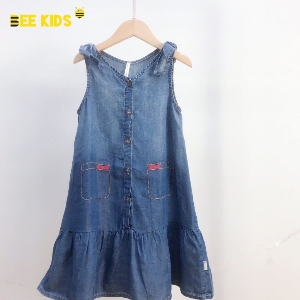 Váy Bò Bee Kids Sát Nách Dáng Suông Chữ A Đuôi Cá Nơ Vai Cho Bé Gái (7 - 12 tuổi) 7DJ01624SX