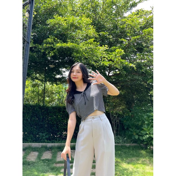 [Mã BMLTA50 giảm đến 50K đơn 99K] Quần dài ống suông đơn giản xếp 2 li trước thời trang GAGO màu xám GO3959