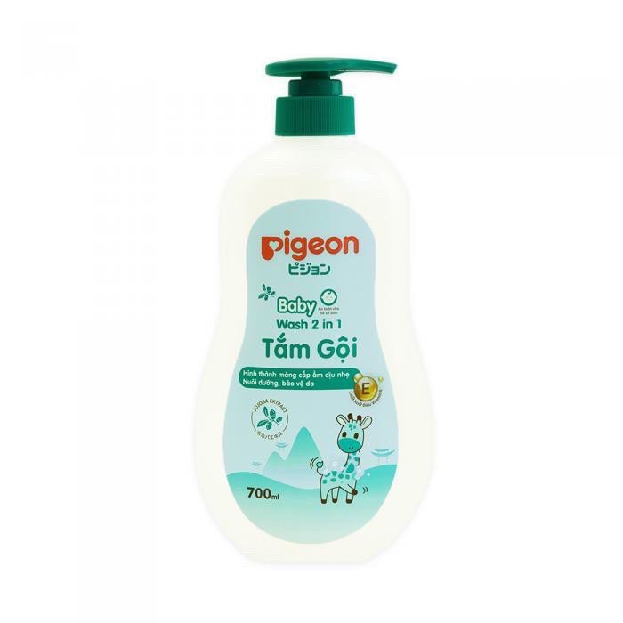 Sữa tắm Pigeon 700ml toàn thân tắm gội dịu nhẹ sữa tắm em bé  2 in 1 cho bé trẻ em sơ sinh  Jojoba/ Hoa hướng dương