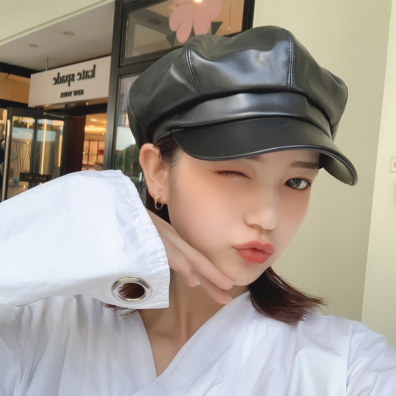 Mũ Nồi Vành Màu Trơn Chất Da Dày Dặn Sành Điệu