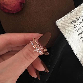 Nhẫn Nữ Mạ Vàng Hồng Đính Đá Thời Trang