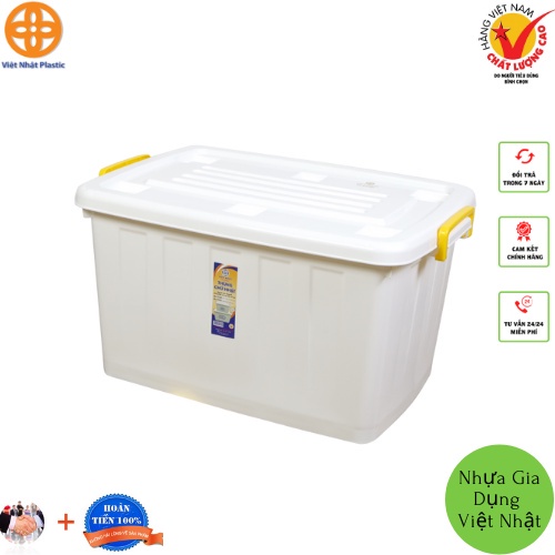 ▣Thùng nhựa vuông 30L, 55L đục đựng đồ đa năng có bánh xe Việt Nhật ⚡️⚡️⚡️⚡️