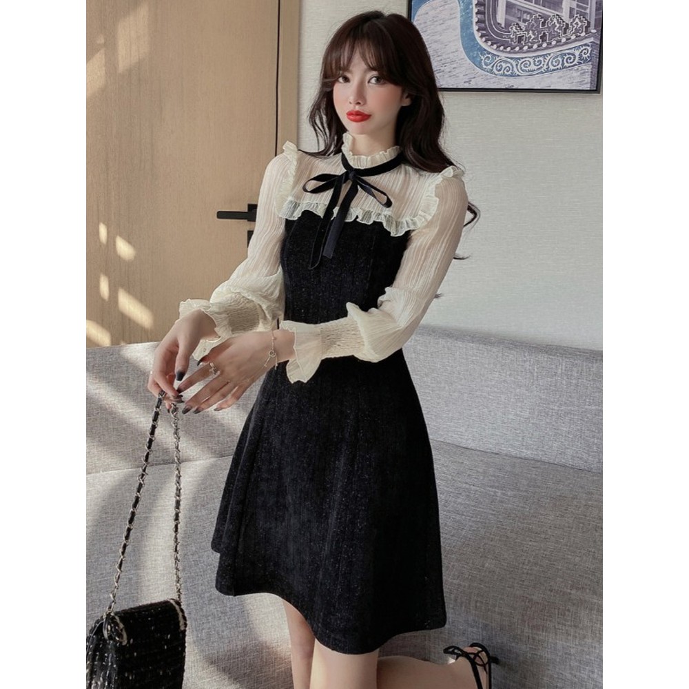 🌸Hàng Order🌸Hàng Order🌸Váy Xòe Tay Bồng Thắt Nơ Nữ Tính Trẻ Trung 🌸Hàng Quảng Châu