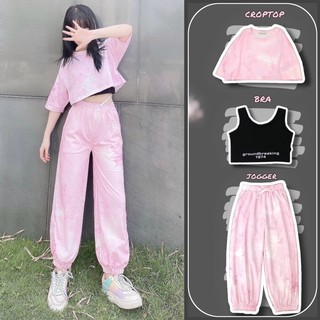 [ SALE 20% ] Set áo croptop + quần + bra