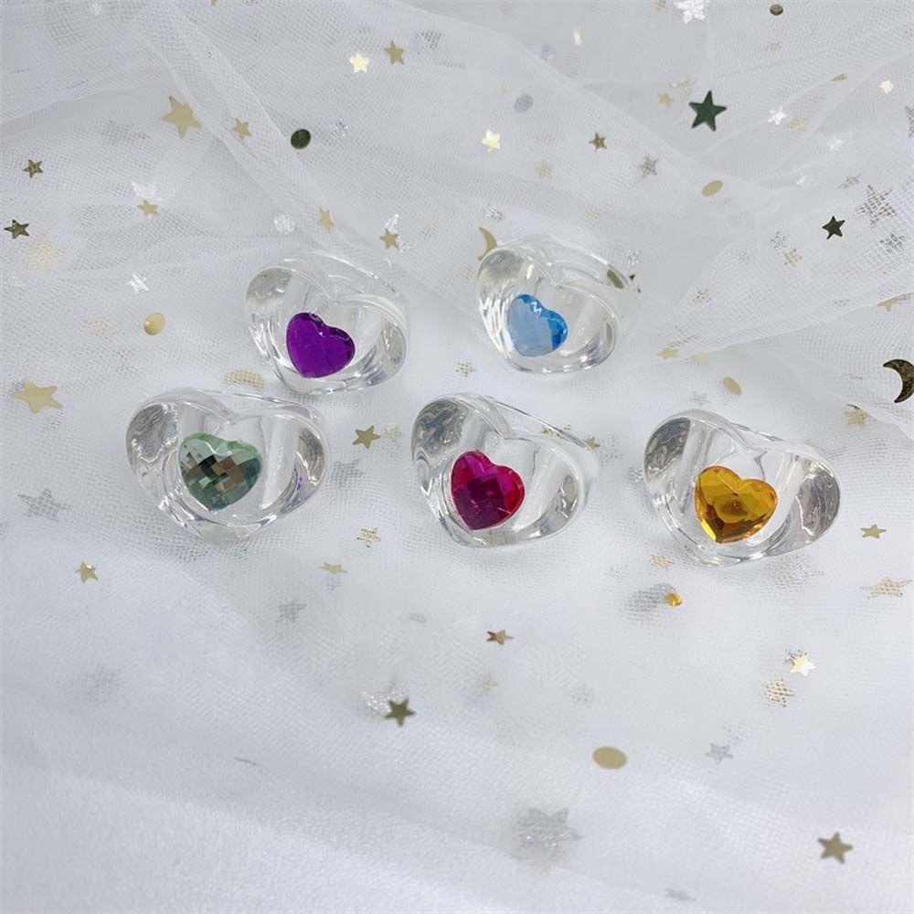 Mxbeauty Nhẫn Resin Trong Suốt Phong Cách Hàn Quốc Cho Nữ
