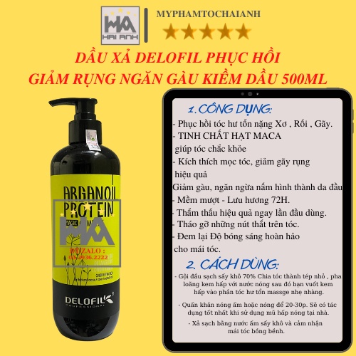 DẦU XẢ DELOFIL  DƯỠNG ẨM PHỤC HỒI DELOFIL 500ml - 800ml