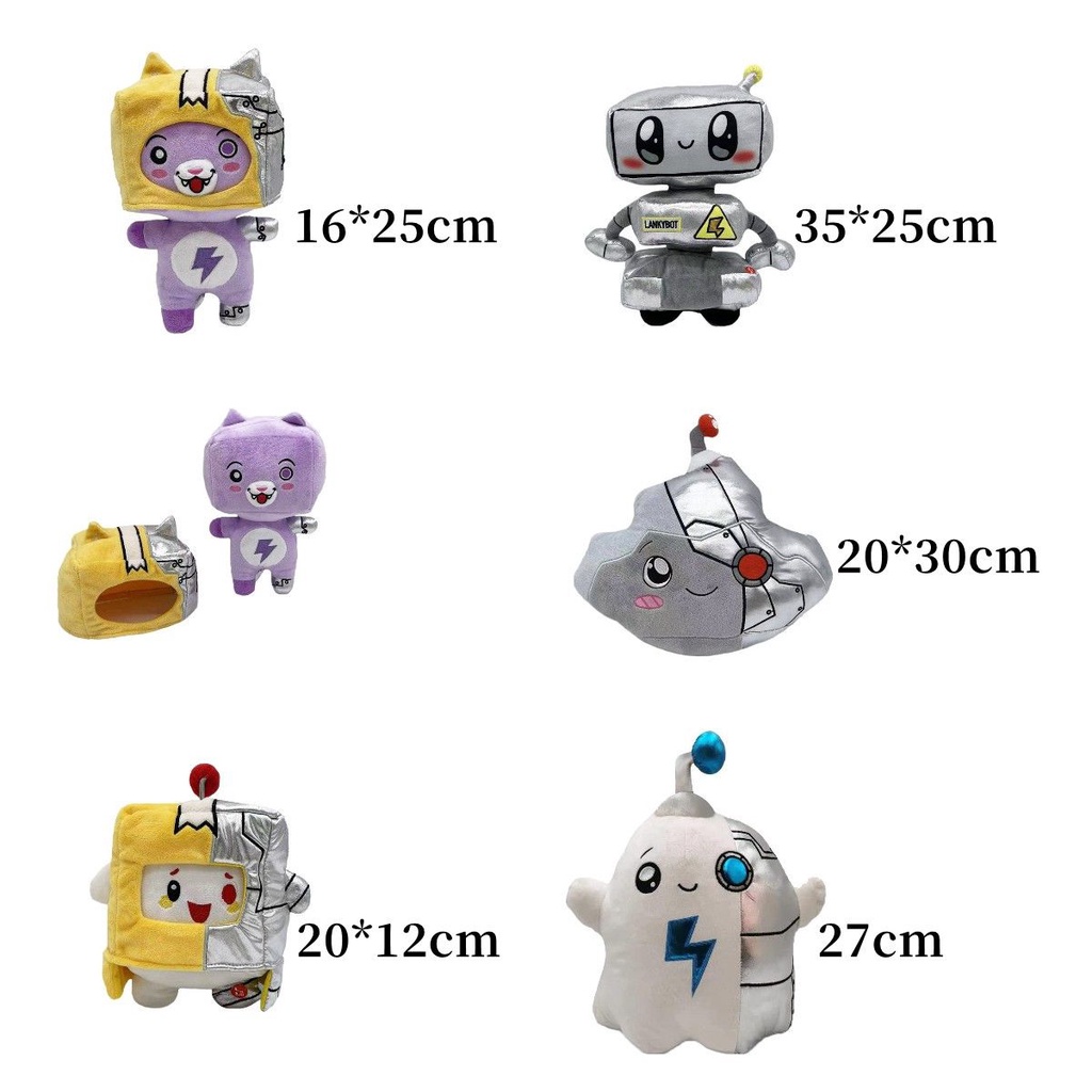 Đồ chơi nhồi bông hình robot Lankybox đội mũ bảo hiểm có nhạc có thể tháo rời thích hợp làm quà tặng cho bé