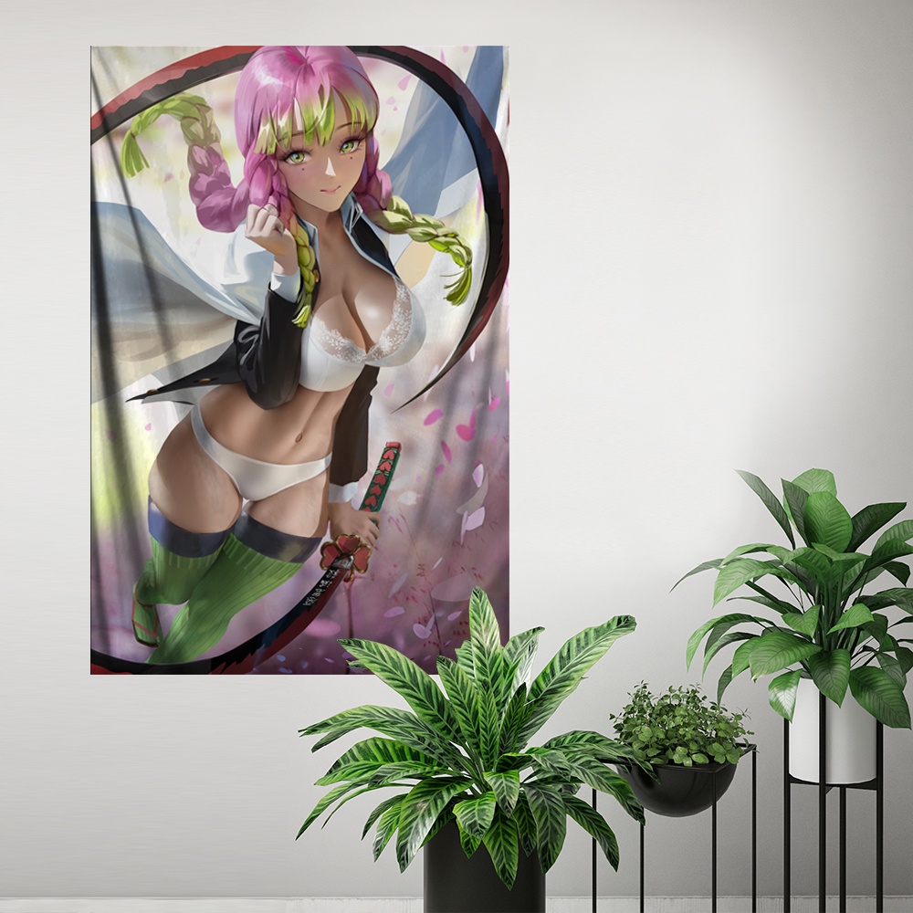 Thảm Treo Tường Trang Trí In Hình Nhân Vật Anime Demon Slayer 18 Banned HD Hudie Shinobuji Mili