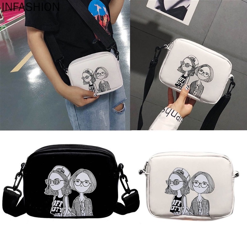 Túi Đeo Chéo Hình Cô Gái, Túi Xách Nữ Phong Cách Hàn Quốc