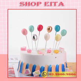 Set 6 bóng nhựa trang trí bánh kem, trang trí bánh sinh nhật