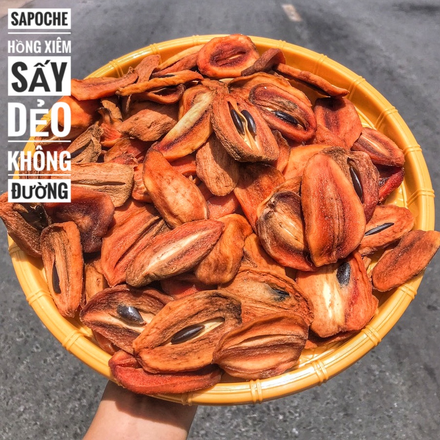 Sapoche Hồng Xiêm Sấy Dẻo Không Đường Lon 500Gram & Lon 300Gram
