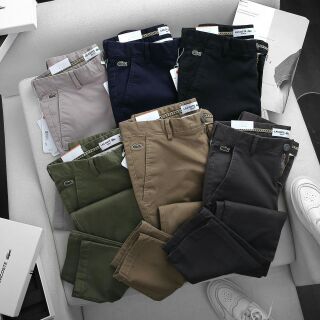 Quần kaki Lacoste dài dáng suông