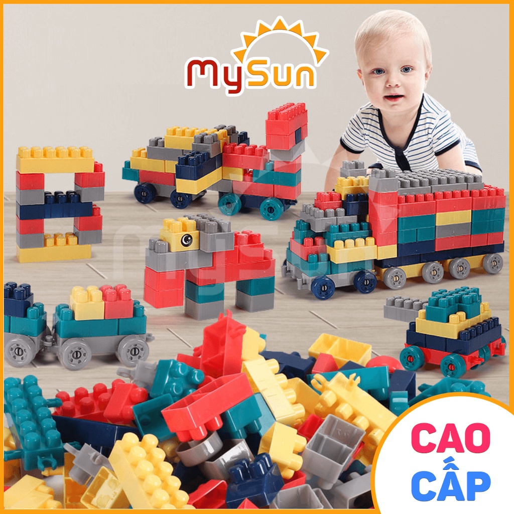Bộ đồ chơi trẻ em xếp hình LEGO lắp ghép giá rẻ, hướng dẫn đơn giản cho con trai, bé gái MySun