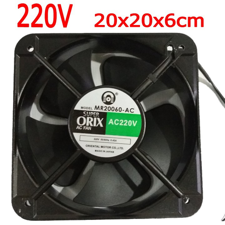 Quạt hút 220V SUPER ORIX 20x6x20 ( Đen )
