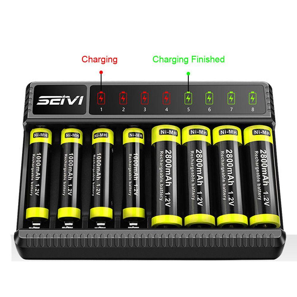MYRONGVN Đế Sạc Pin AA / AAA NiMH Có Đèn LED Báo Hiệu Thông Minh Tiện Dụng