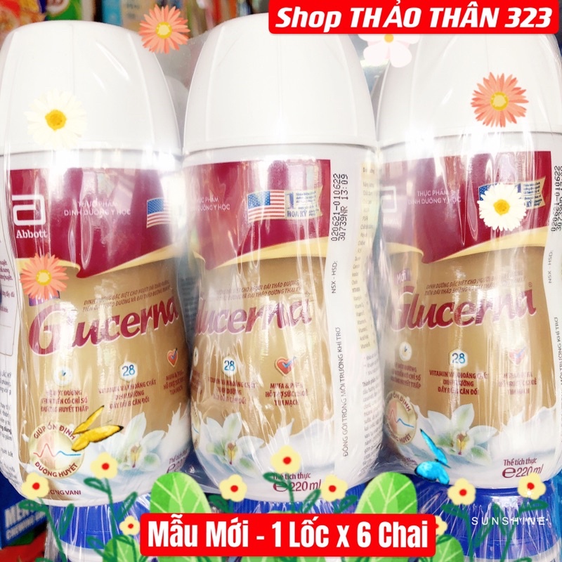 Lốc 6 chai Sữa Glucena Nước 220ml Dành Cho Người Tiểu Đường- CAM KẾT HÀNG CHÍNH HÃNG CÔNG TY 100%