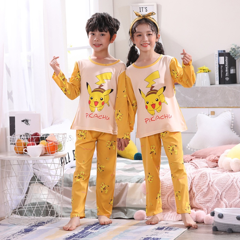 Bộ Đồ Ngủ In Hình Pikachu Dễ Thương Cho Bé Gái akku