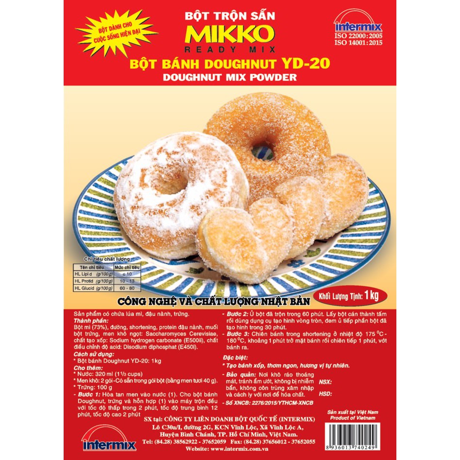 Bột bánh Doughnut 1kg- MIKKO HƯƠNG XƯA