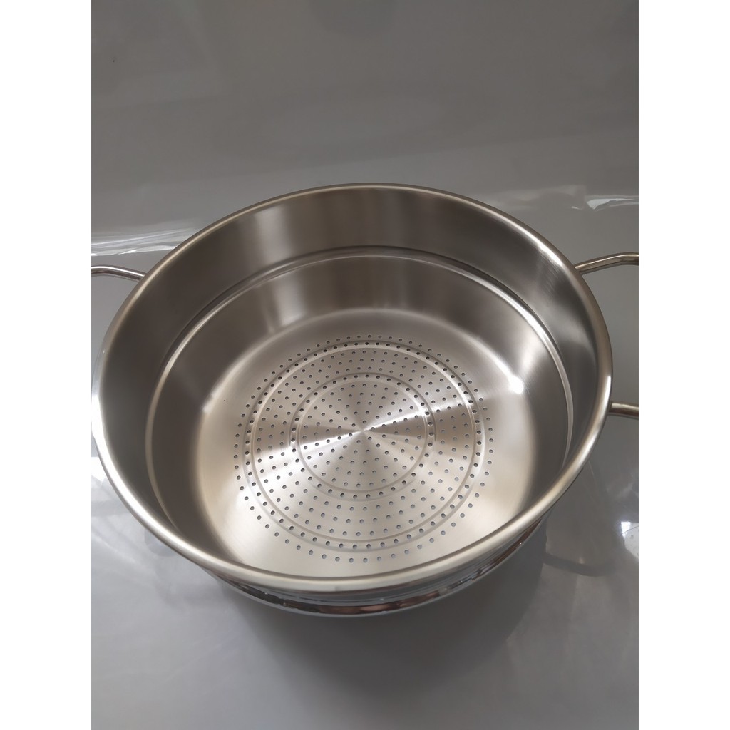 Bộ nồi xửng hấp cao cấp Zebra Thái Lan nắp kính ( 24cm / 28cm ) , Inox 304, tương thích mọi bếp, bếp từ, gas, hồng ngoại