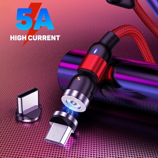 Cáp sạc nhanh nam châm 5A cổng Micro USB Type-C cho Android