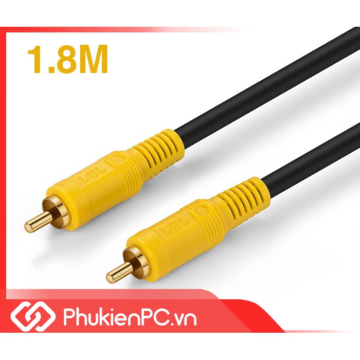 Dây cáp hoa sen AV RCA dài 1.8M dùng cho Sound card Loa Âm ly, HD Player to TV (Tivi) Amply dàn âm thanh.