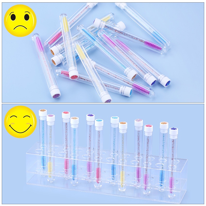 Lông mi bình đựng lông mày Màn hình ống đứng những chiếc tweezer giữ công cụ làm đẹp Acrylic trong suốt