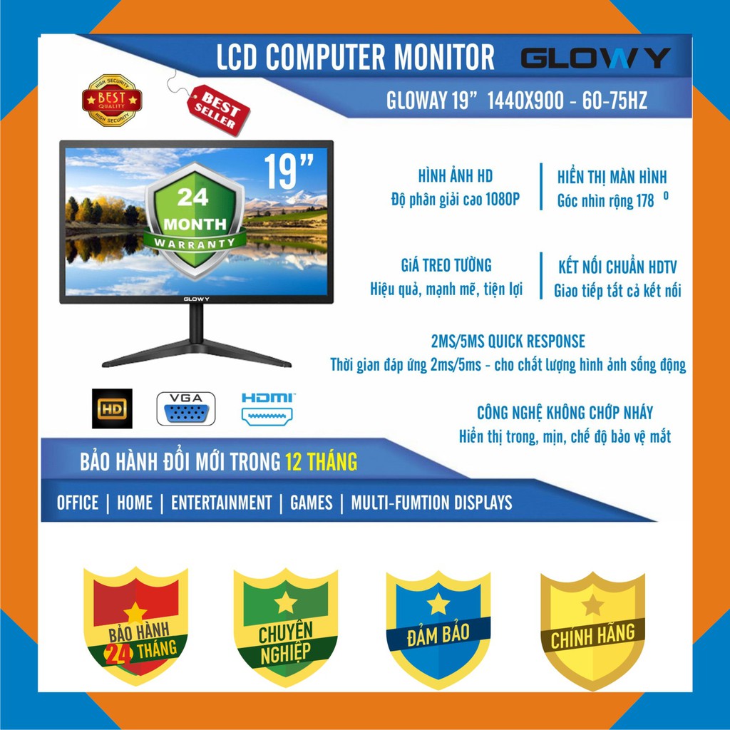 .Màn hình máy tính 27 inch, 24 inch, 23 inch, 22 inch, 19 inch HKC, ViewSonic Gloway - Hàng chính hãng !!!