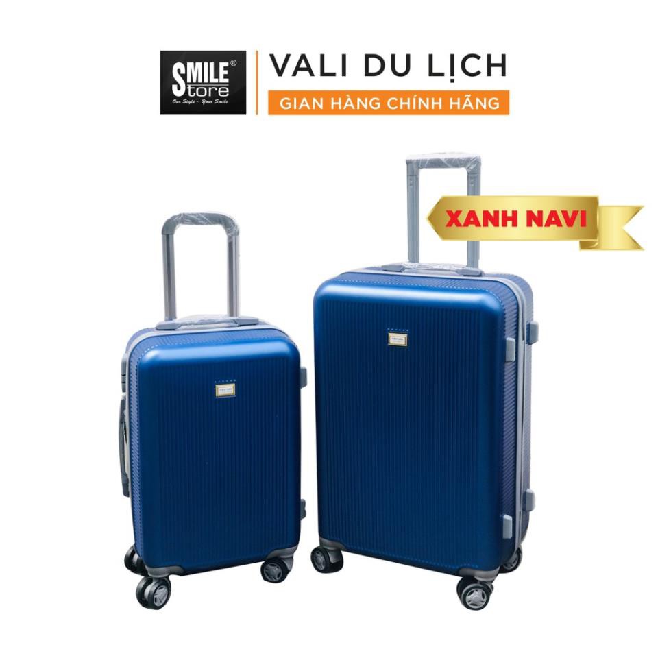 Vali Du Lịch SMS828XANH Vali Chống Va Đập Chống Trầy Xước Màu Sắc Thời Trang Nhựa Cao Cấp Khóa Số An Toàn (Size 20-24)