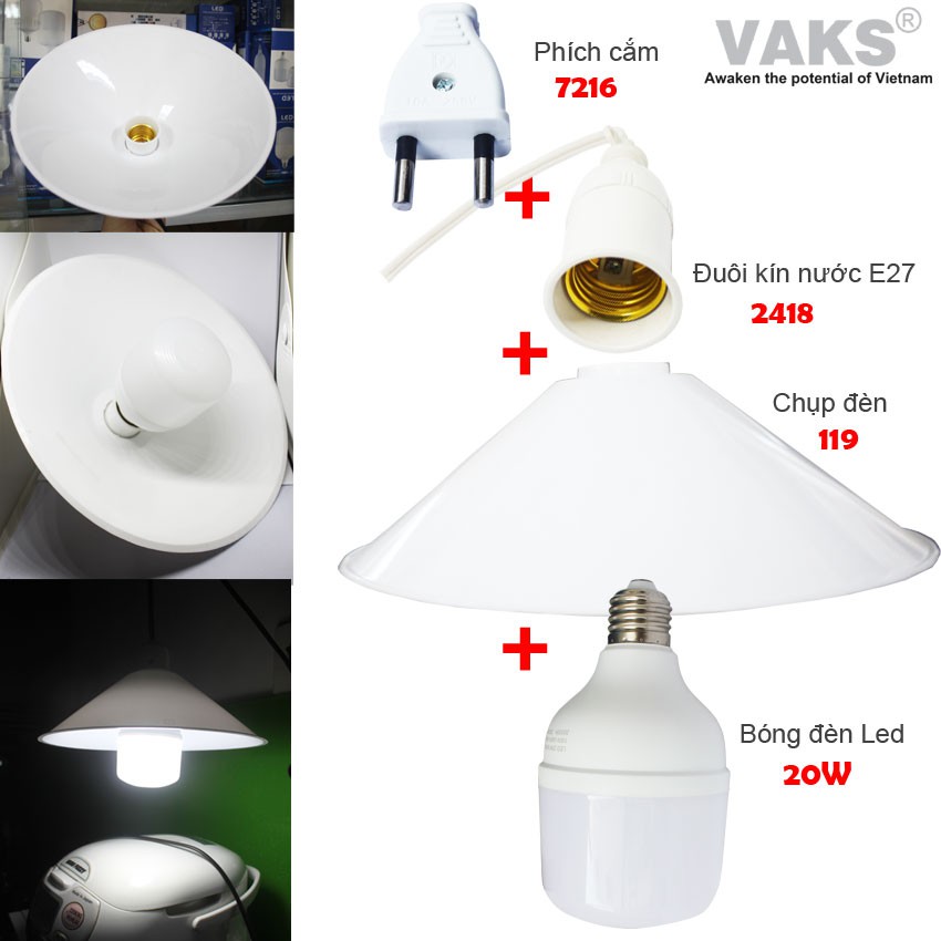 10 cái Chụp đèn chống mưa, chống chói kích thước 245mm x 78 mm - 119 - nhựa ABS - sx tại Việt Nam