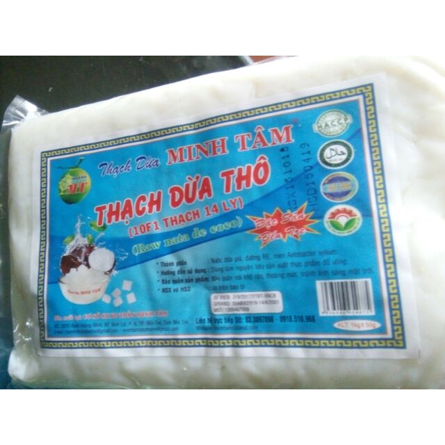 5kg Thạch dừa thô Minh Tâm loại 1 _tặng kèm hương vải (date mới )