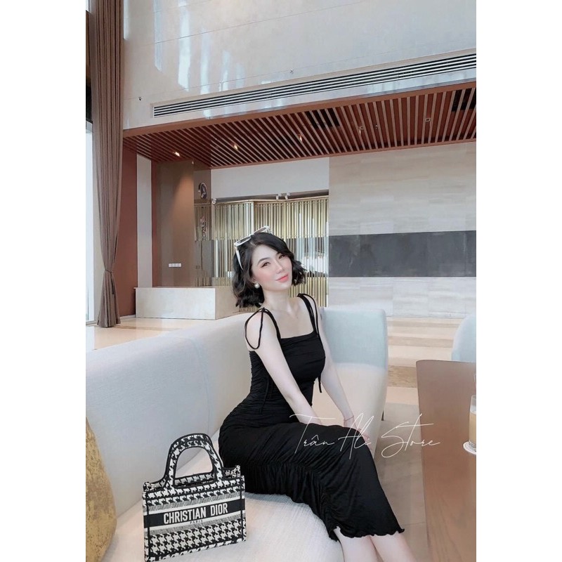 Váy body nhún dáng dài