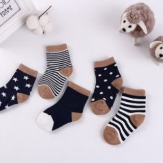 Set tất 5 đôi cotton cao cấp cho bé 1-3 tuổi