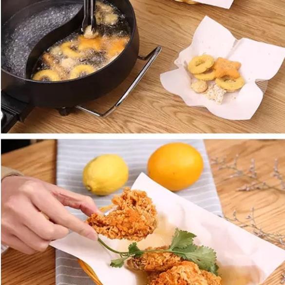 GIẤY THẤM DẦU HÚT MỠ HÌNH VUÔNG 24 CM LOẠI 40 TỜ/ TẬP [THẤM HÚT SIÊU NHANH]