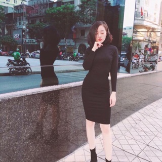Váy body cổ lọ