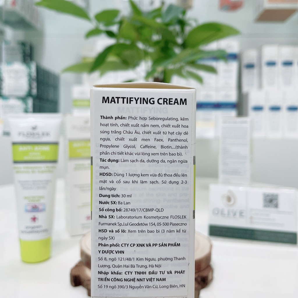 Kem kiểm soát dầu và điều tiết nhờn FlosLek Mattifying Cream 50ml