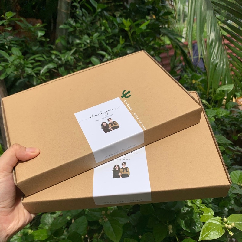 Combo 100 Tem Thank You Dán Hộp