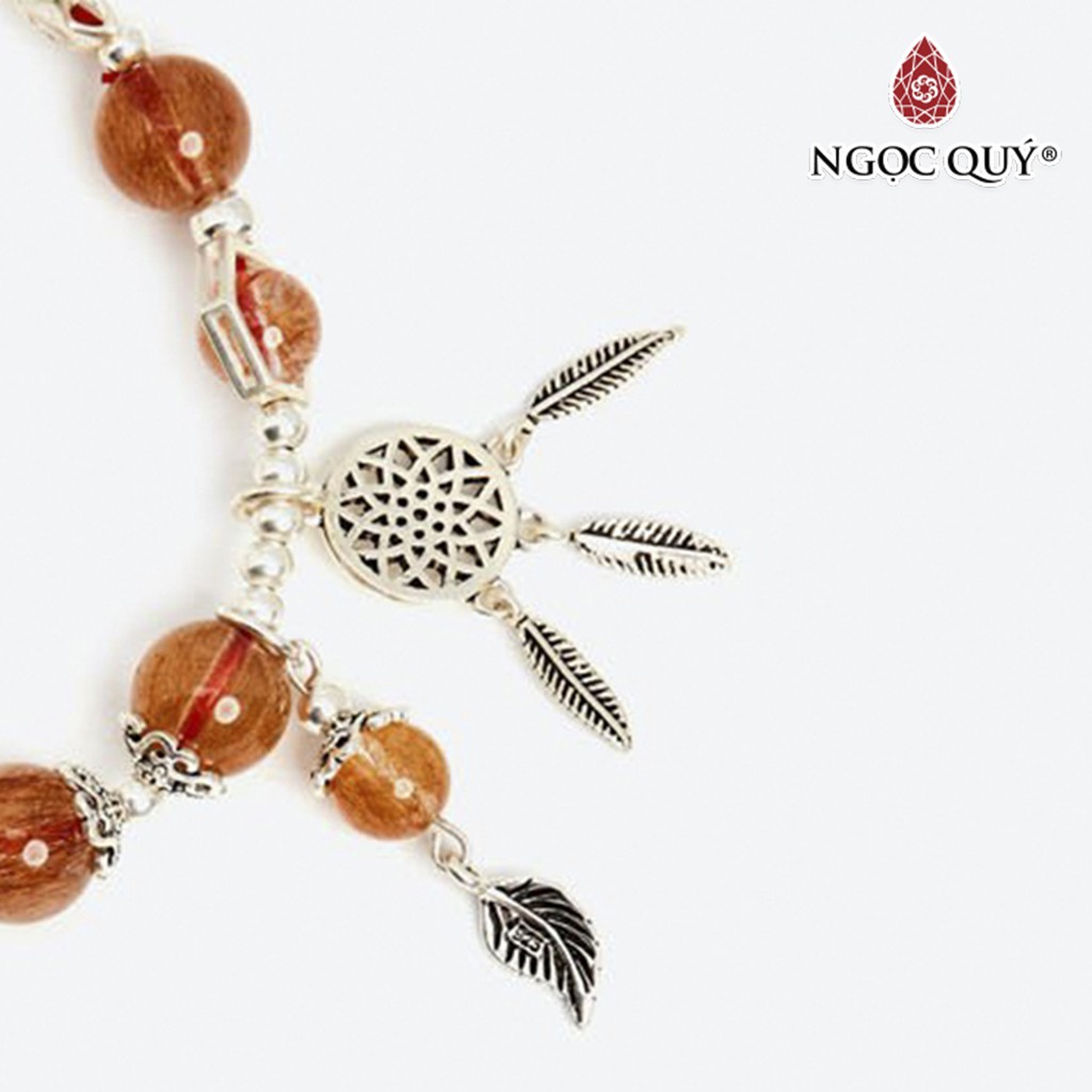Vòng tay TA tóc đỏ phối dream catcher hạt 8mm - Ngọc Quý