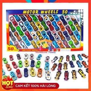Combo 50 Xe Mô Hình Bằng Sắt Bánh Đà Cho Bé