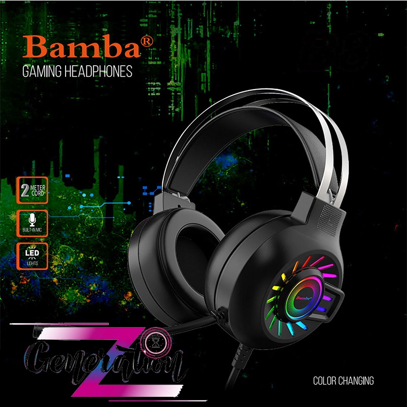 TAI NGHE CHỤP TAI CÓ LED RGB BAMBA B8