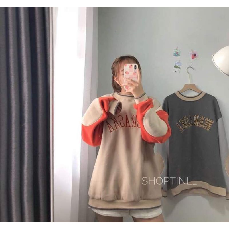 [Rẻ Vô Địch] Áo swt nỉ cổ tròn cotton tay bồng ------- ÁO NỈ NEBRASKA NHÁM TAY | BigBuy360 - bigbuy360.vn