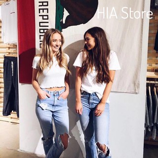 Áo croptop gân - ĐEN & TRẮNG