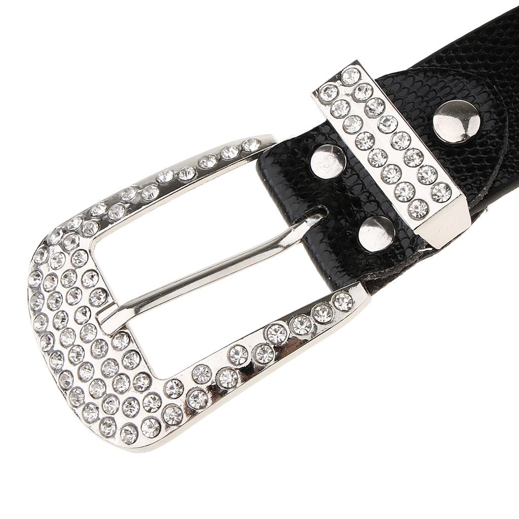 Thắt lưng da bò đính hạt đá lấp lánh