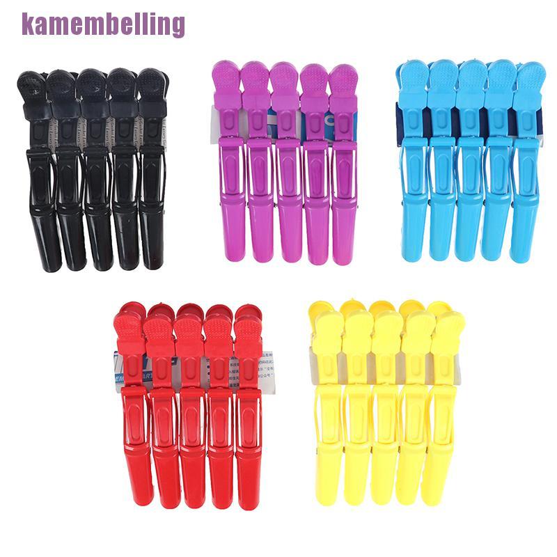 Set 5 Kẹp Tóc Màu Nhám Chuyên Dụng Cho Salon Làm Tóc