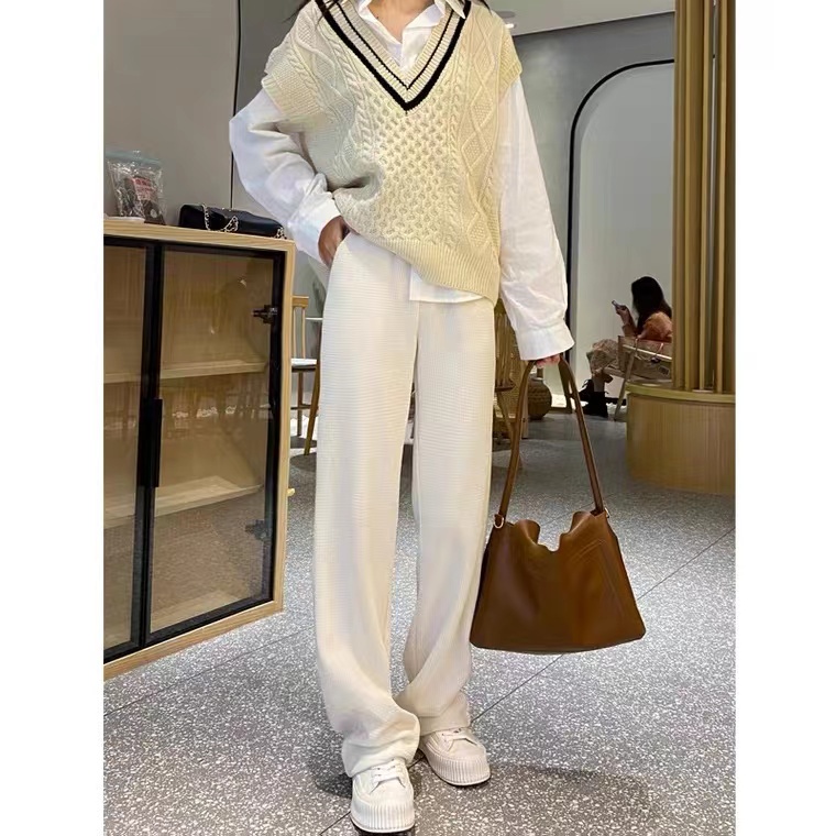 Quần dài SUXI ống rộng lưng cao thời trang Hàn Quốc cho nữ