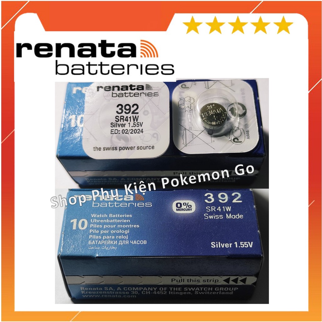 1 Viên Pin Đồng Hồ Renata Thụy Sĩ SR41W / 392 Loại Tốt
