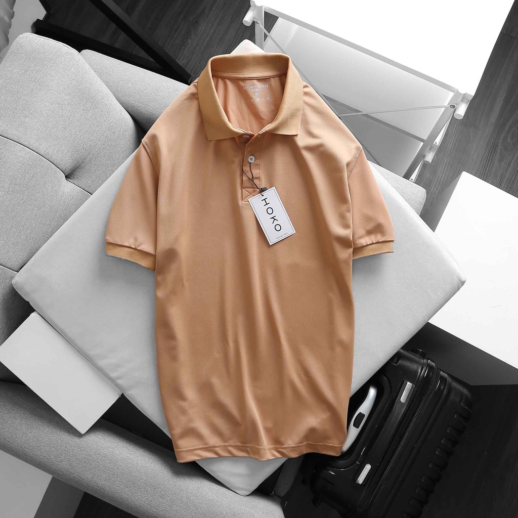 Áo polo nam vải cá sấu cotton cổ dệt cao cấp co giãn thoáng mát | BigBuy360 - bigbuy360.vn