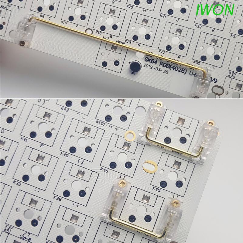 Bộ ổn định bàn phím cơ PCB mạ vàng trong suốt 6.25u 2u