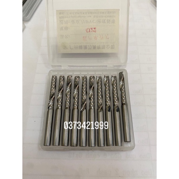 Dao cắt cnc -dao cắt 1 me xoắn cán 4mm*45 lưỡi 22 và 4*55*25  thép nhập khẩu