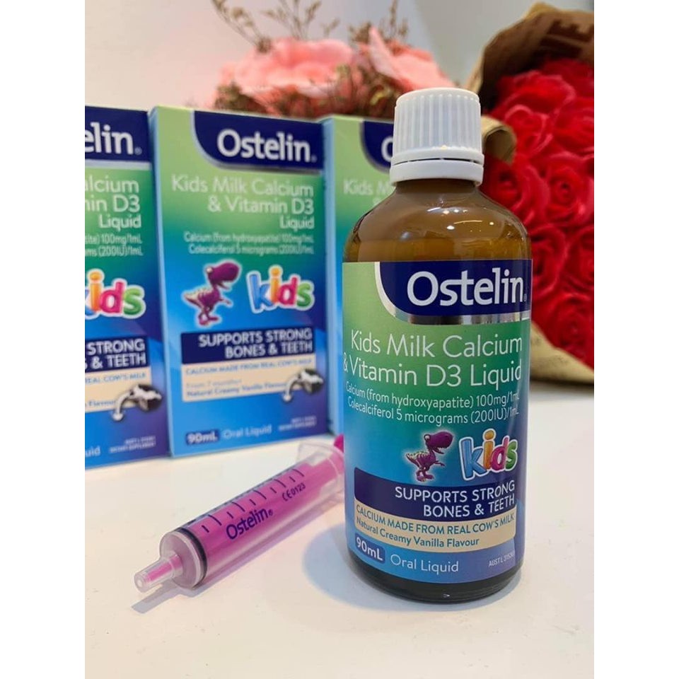 OSTELIN CANXI &amp; VITAMIN D3 LIQUID CHO BÉ TỪ 7 THÁNG 90ML